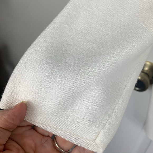 Easywear by Chicos white wrapped sweater size 2/med. snap inside, hooks out. - Picture 3 of 11